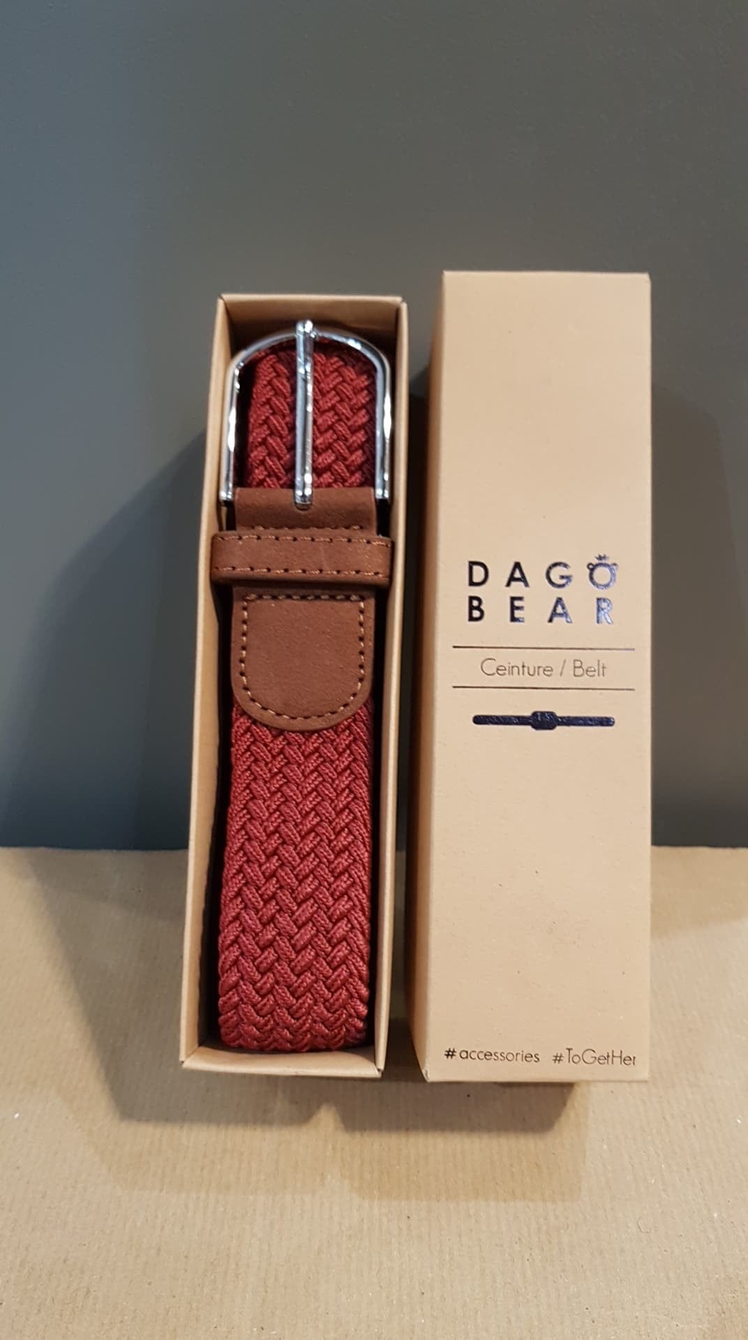 Ceinture élastique bordeaux