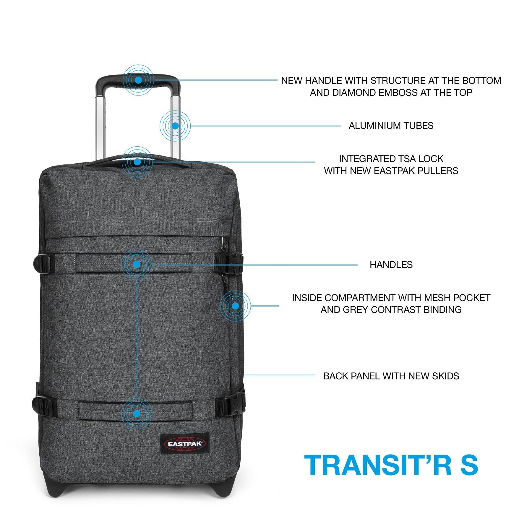 Valise Transit'R S Black Denim