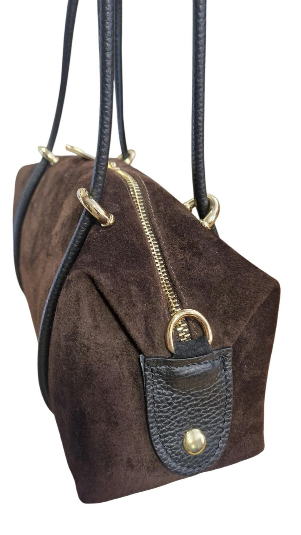 Sac en cuir suède chocolat