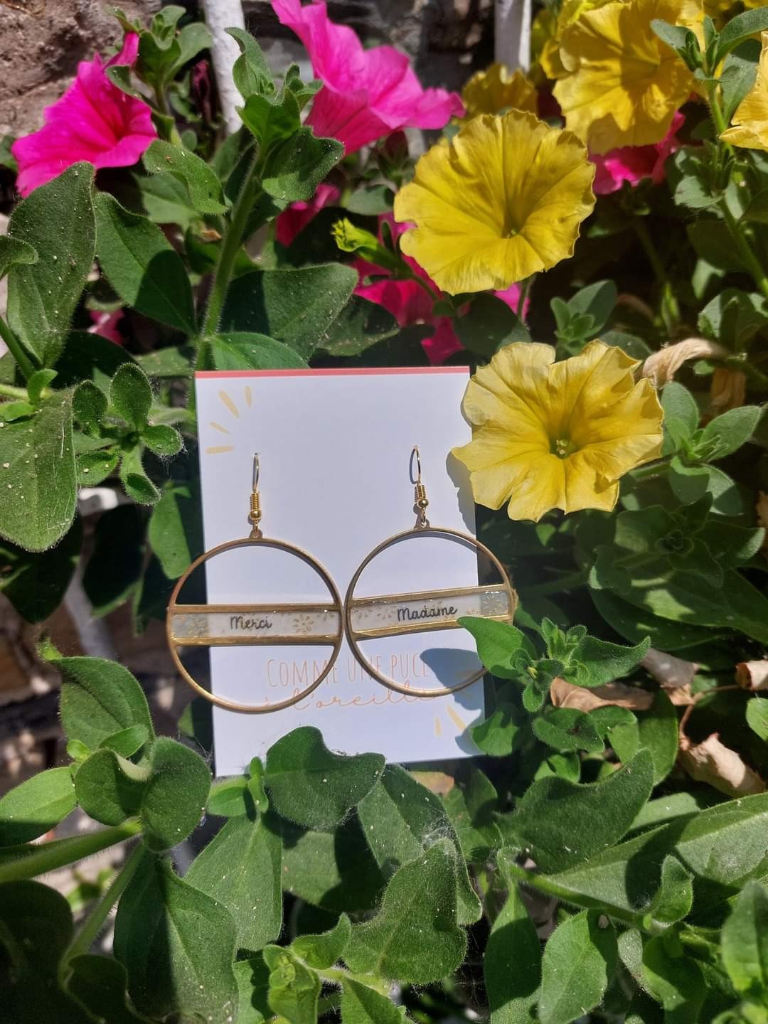 Boucles d'oreilles Merci Madame