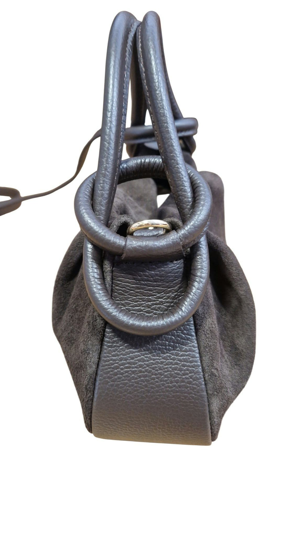 Sac en cuir suède graine noeud chocolat