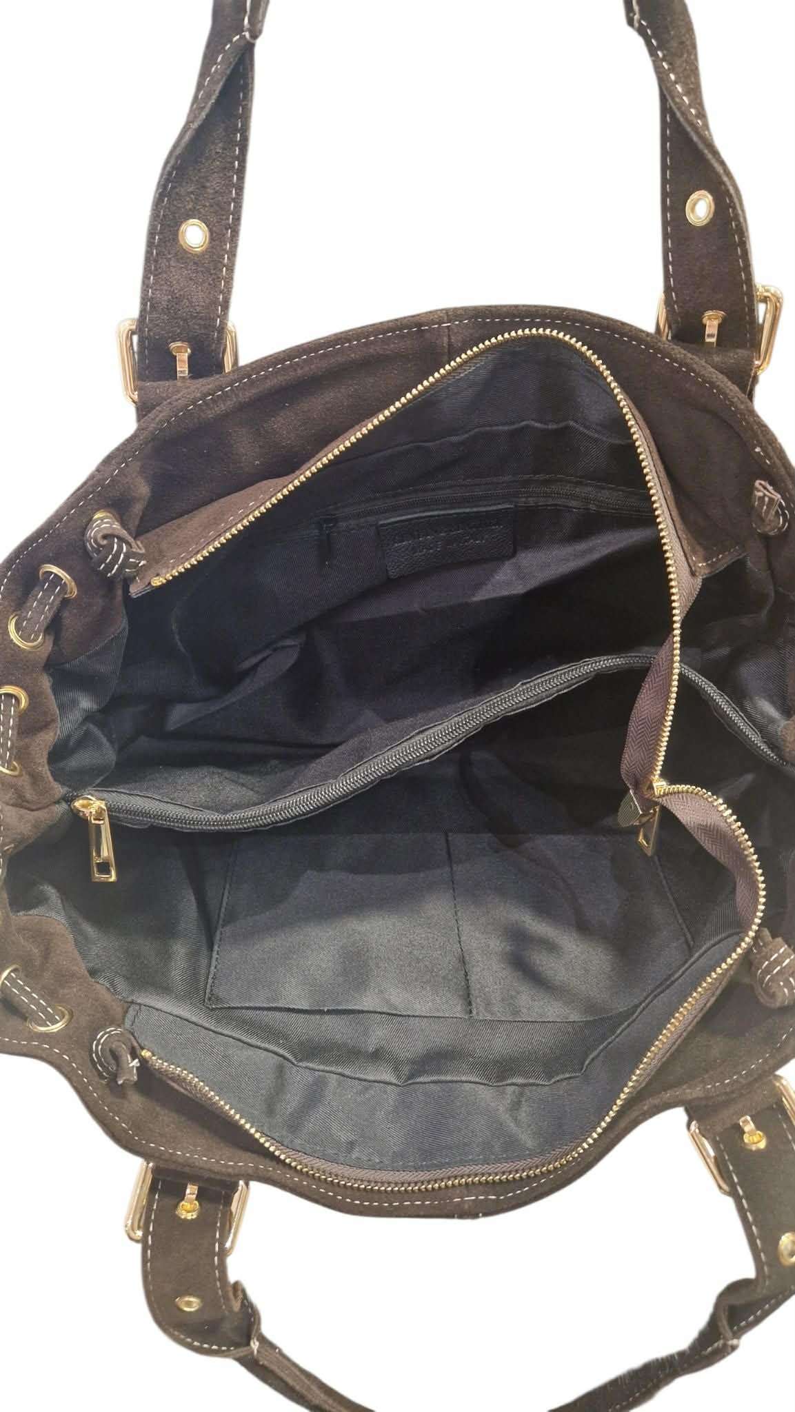Sac cuir lacet large Chocolat