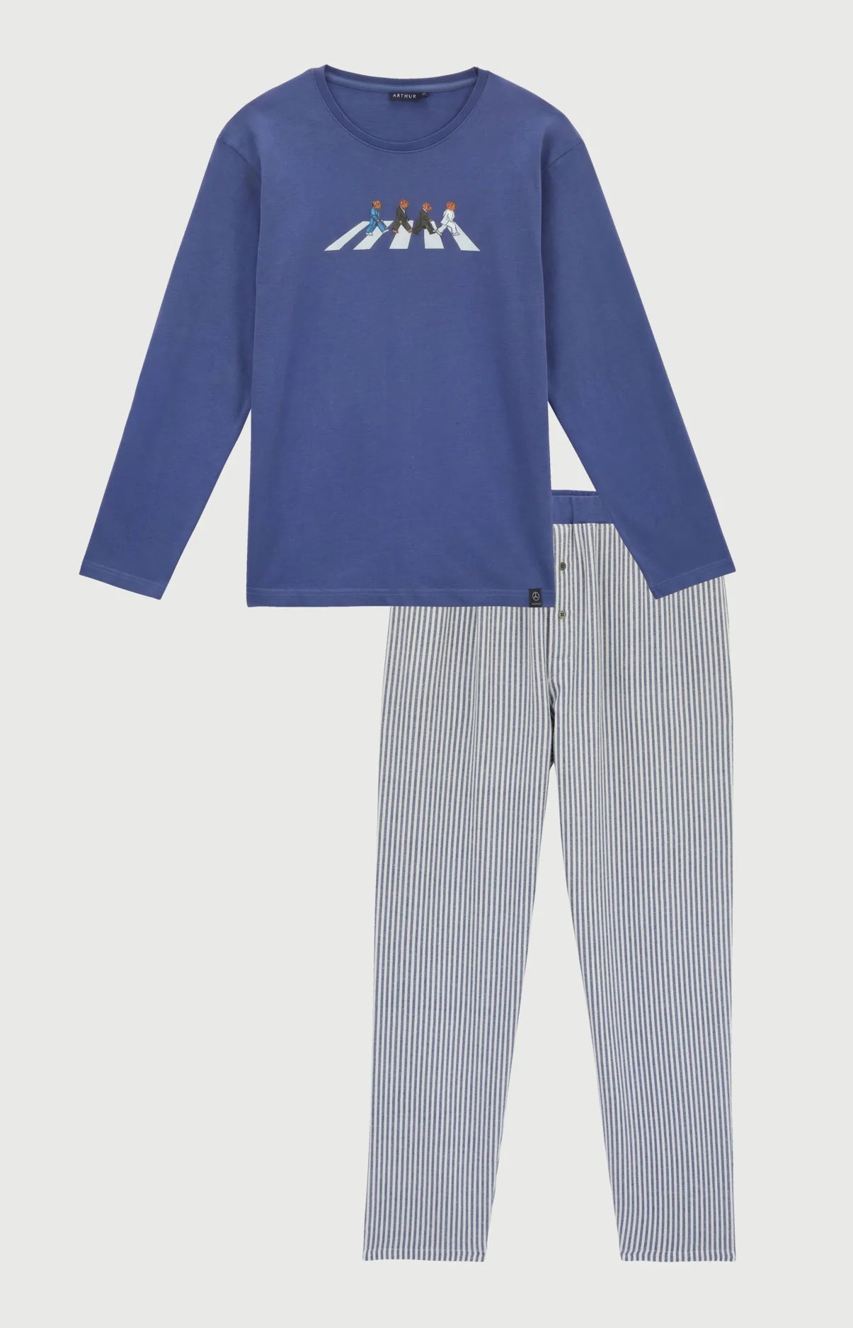 Pyjama Arthur en jersey épais et flanelle de coton