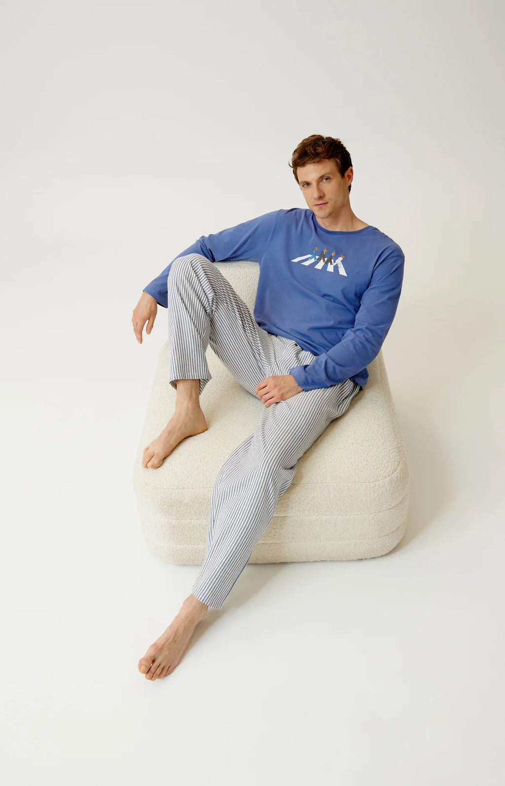 Pyjama Arthur en jersey épais et flanelle de coton