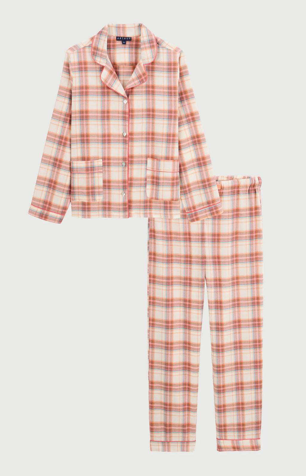 Pyjama boutonné en flanelle de coton Alix