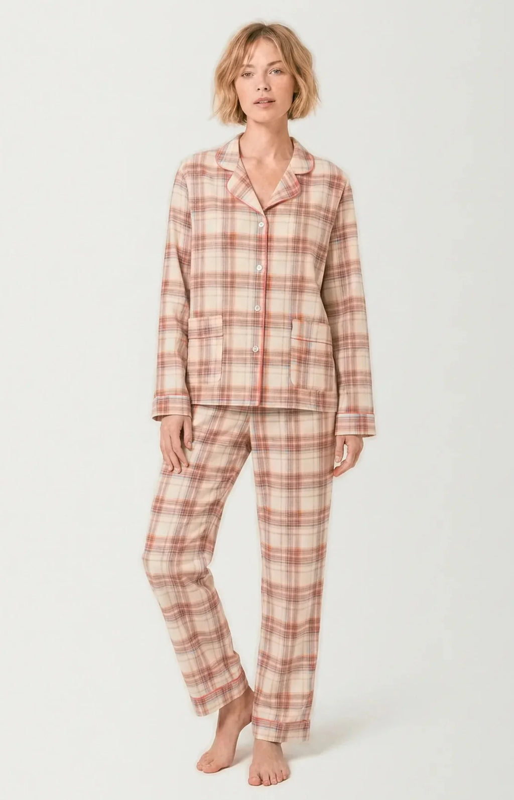 Pyjama boutonné en flanelle de coton Alix
