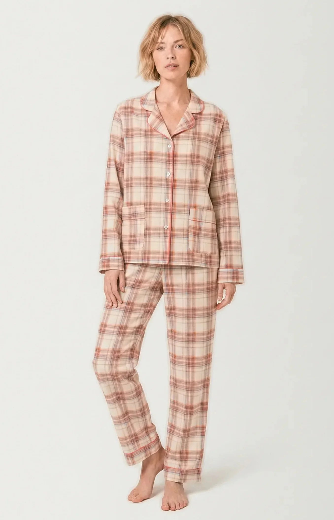 Pyjama boutonné en flanelle de coton Alix