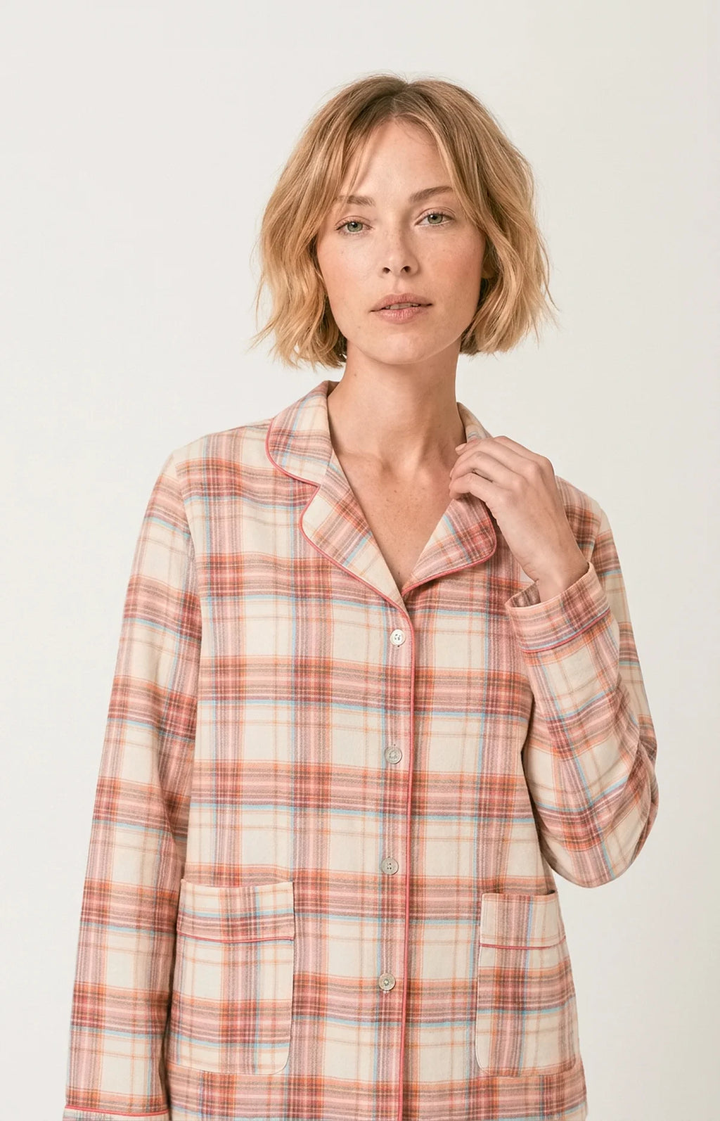 Pyjama boutonné en flanelle de coton Alix