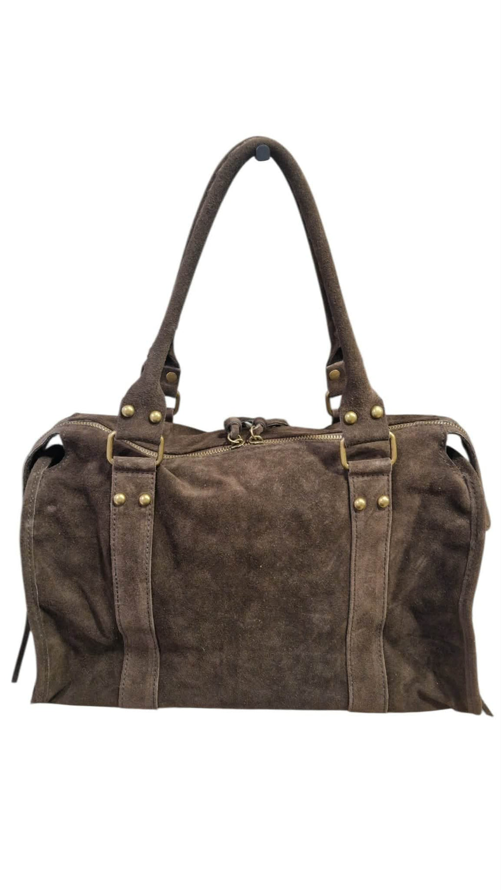 Sac cuir Suède Capucine large Marron
