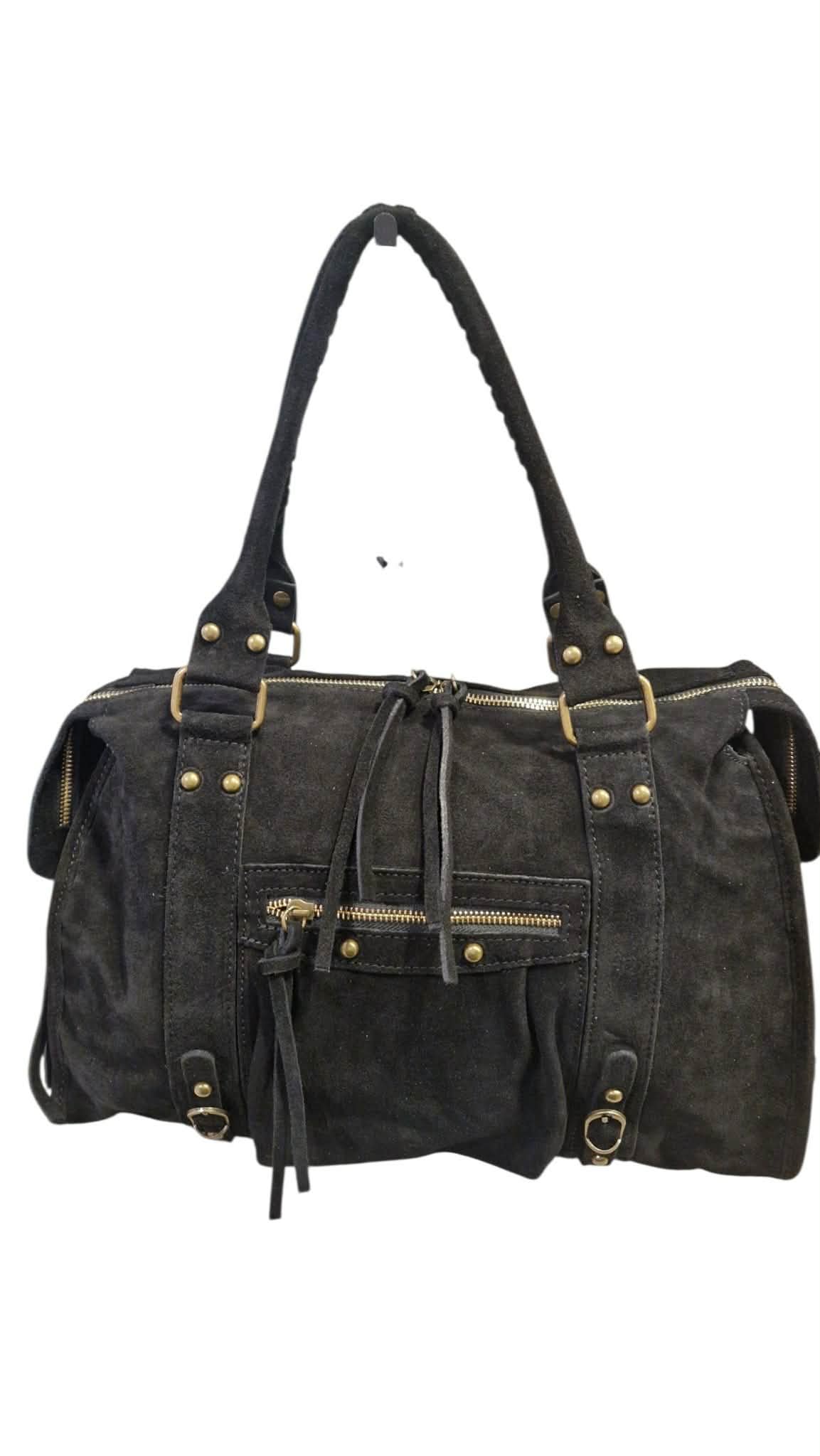 Sac cuir Suède Capucine large Black