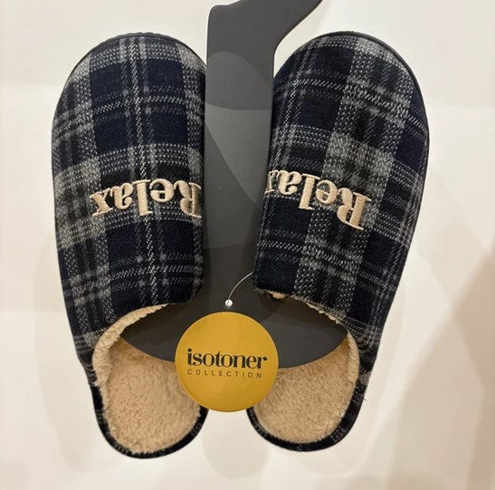 Chaussons mules homme Isotoner Marine