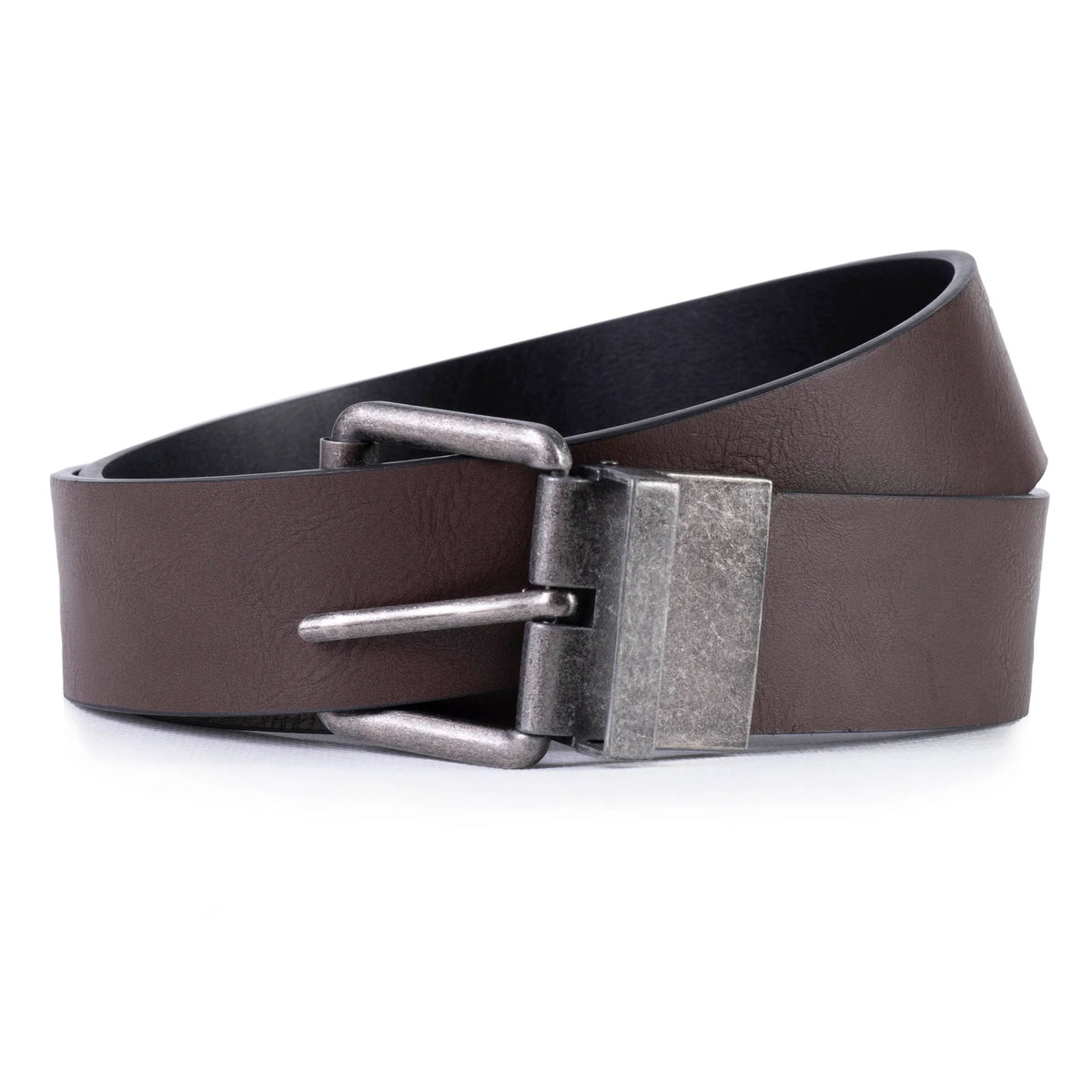 Ceinture Isotoner Homme 2 en 1 réversible Noir/Marron