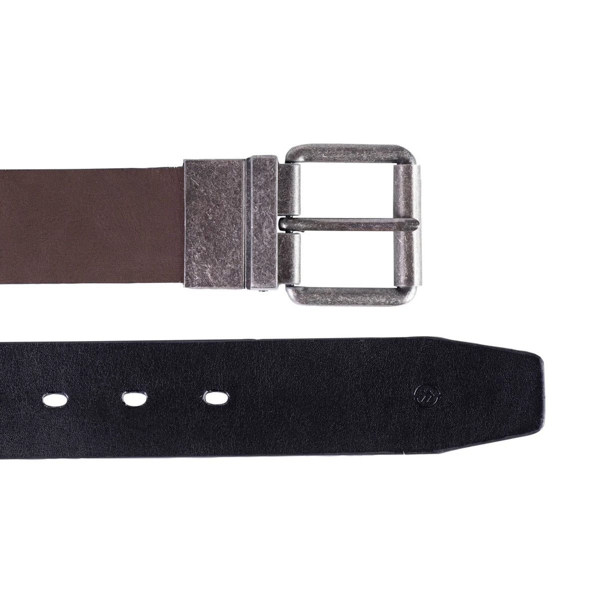 Ceinture Isotoner Homme 2 en 1 réversible Noir/Marron