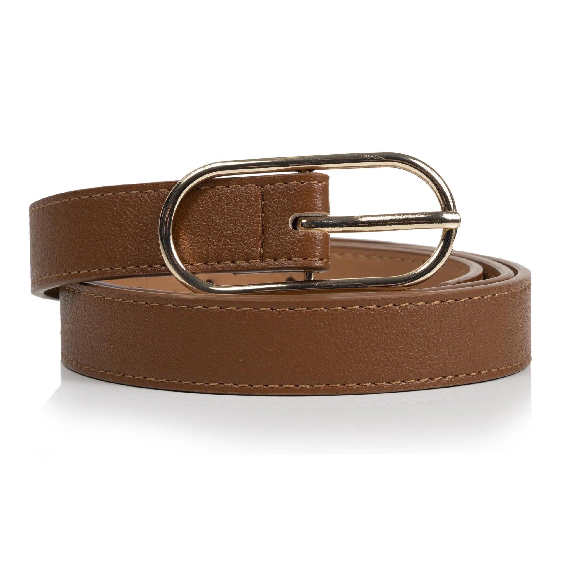Ceinture Isotoner Femme Camel Boucle Ovale