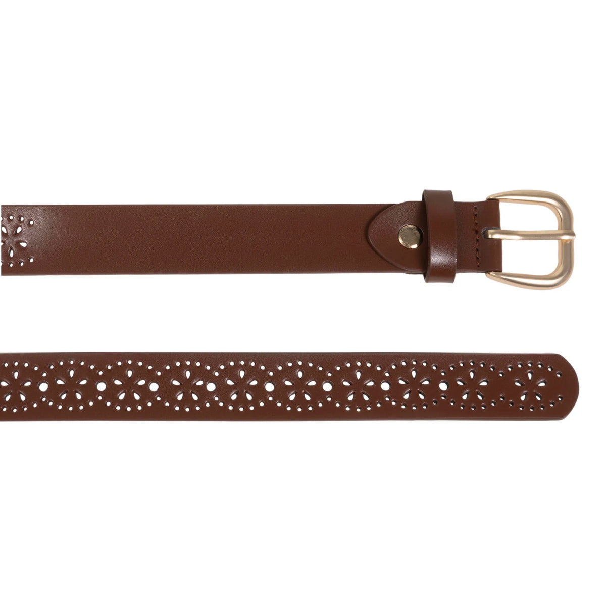 Ceinture Isotoner Femme Cuir Marron Ajouré