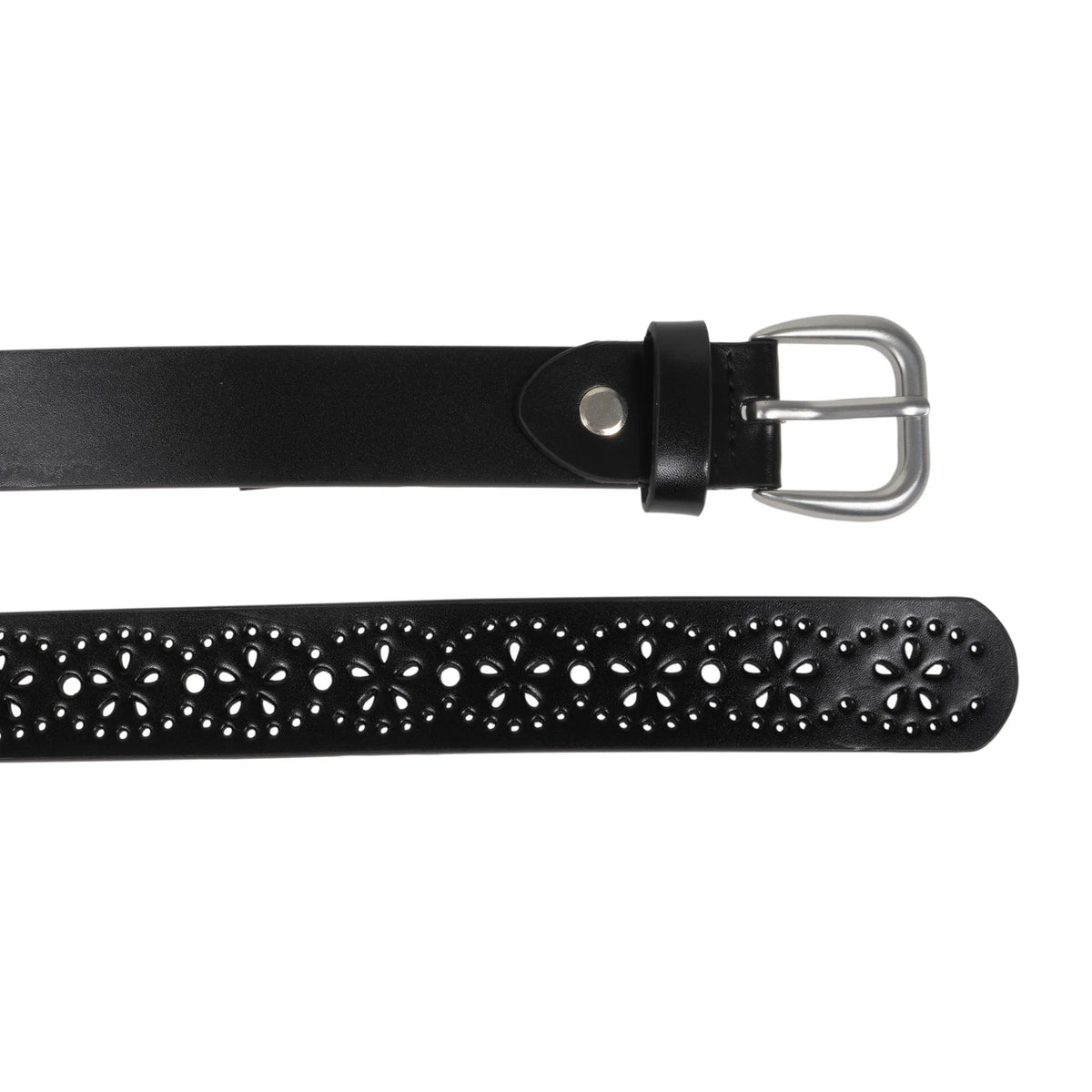 Ceinture Isotoner Femme Cuir Noir Ajouré