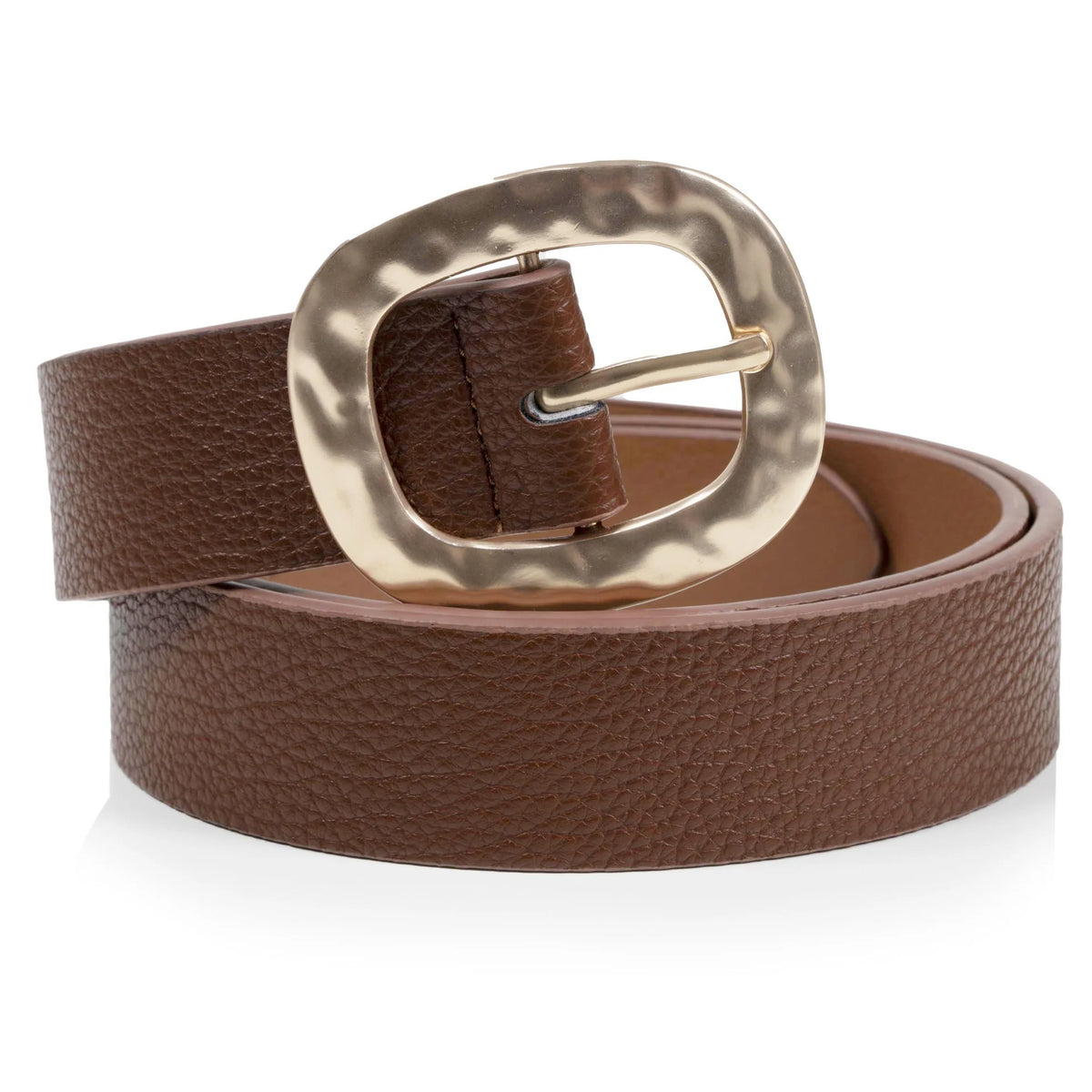 Ceinture Isotoner Femme Marron Boucle Martelée