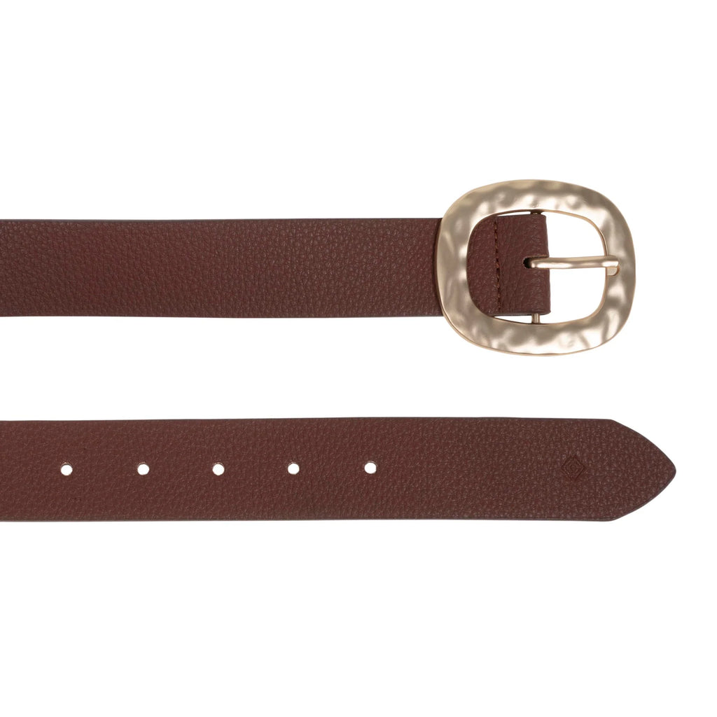 Ceinture Isotoner Femme Marron Boucle Martelée