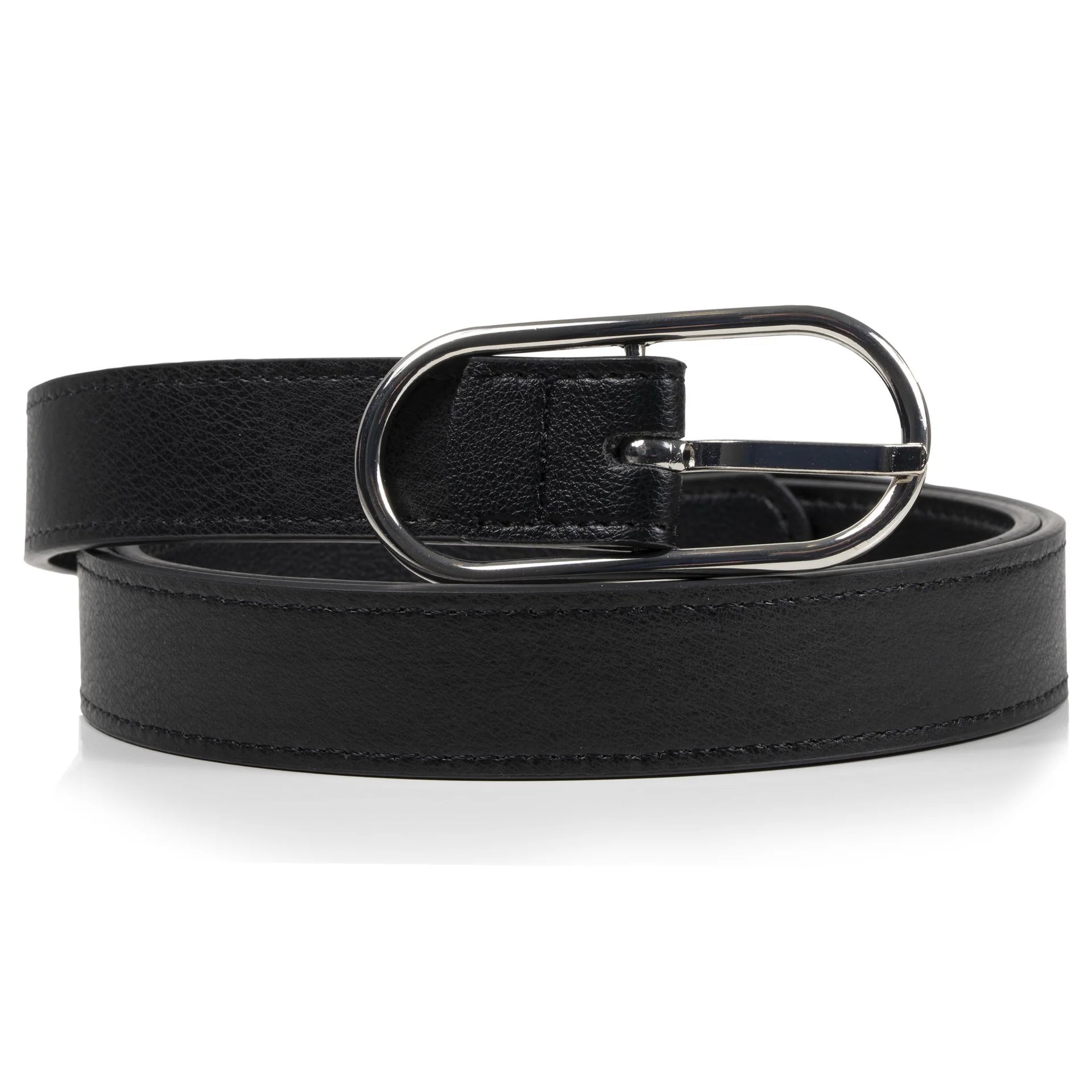 Ceinture Isotoner Femme Noir Boucle Ovale