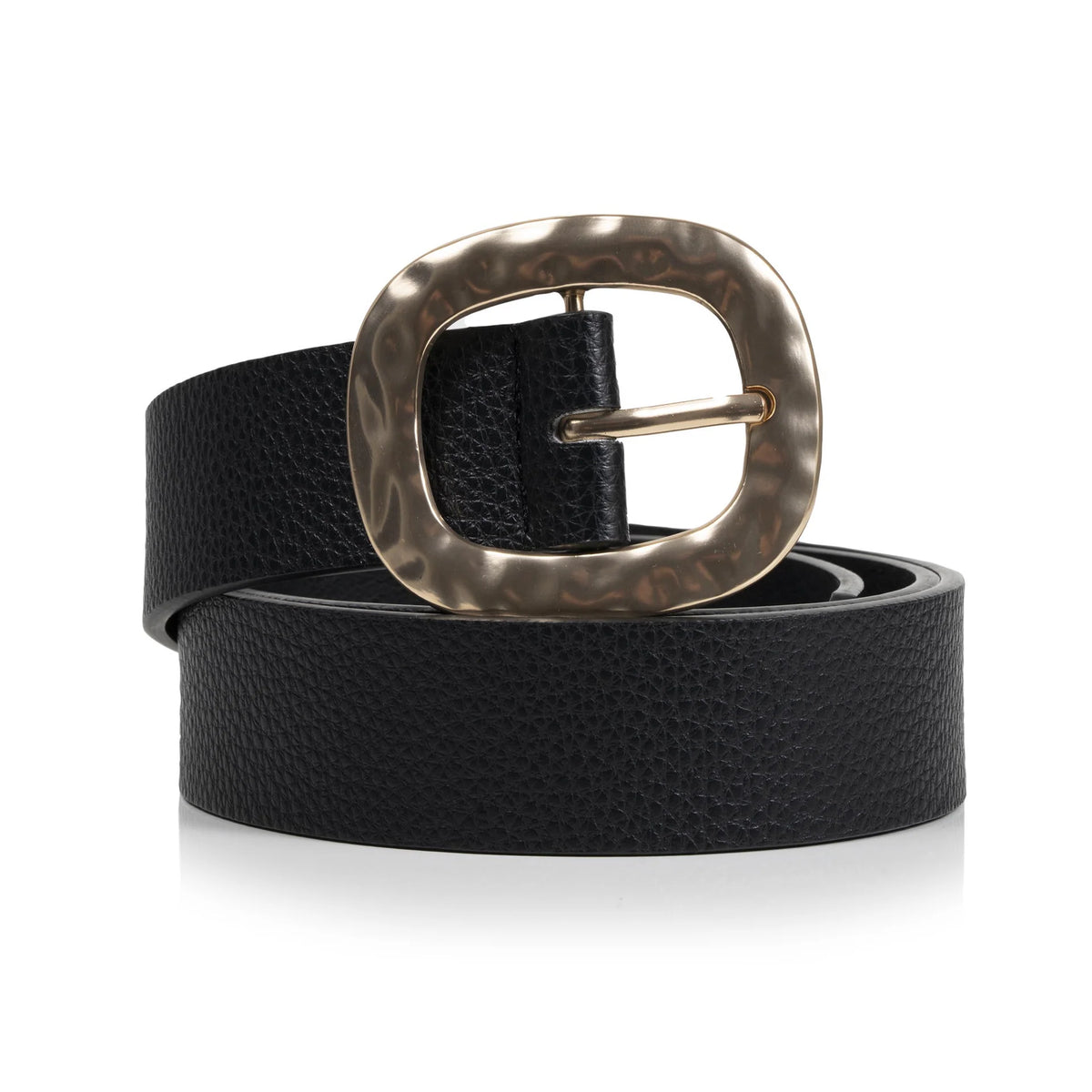 Ceinture Isotoner Femme Noir Boucle Martelée