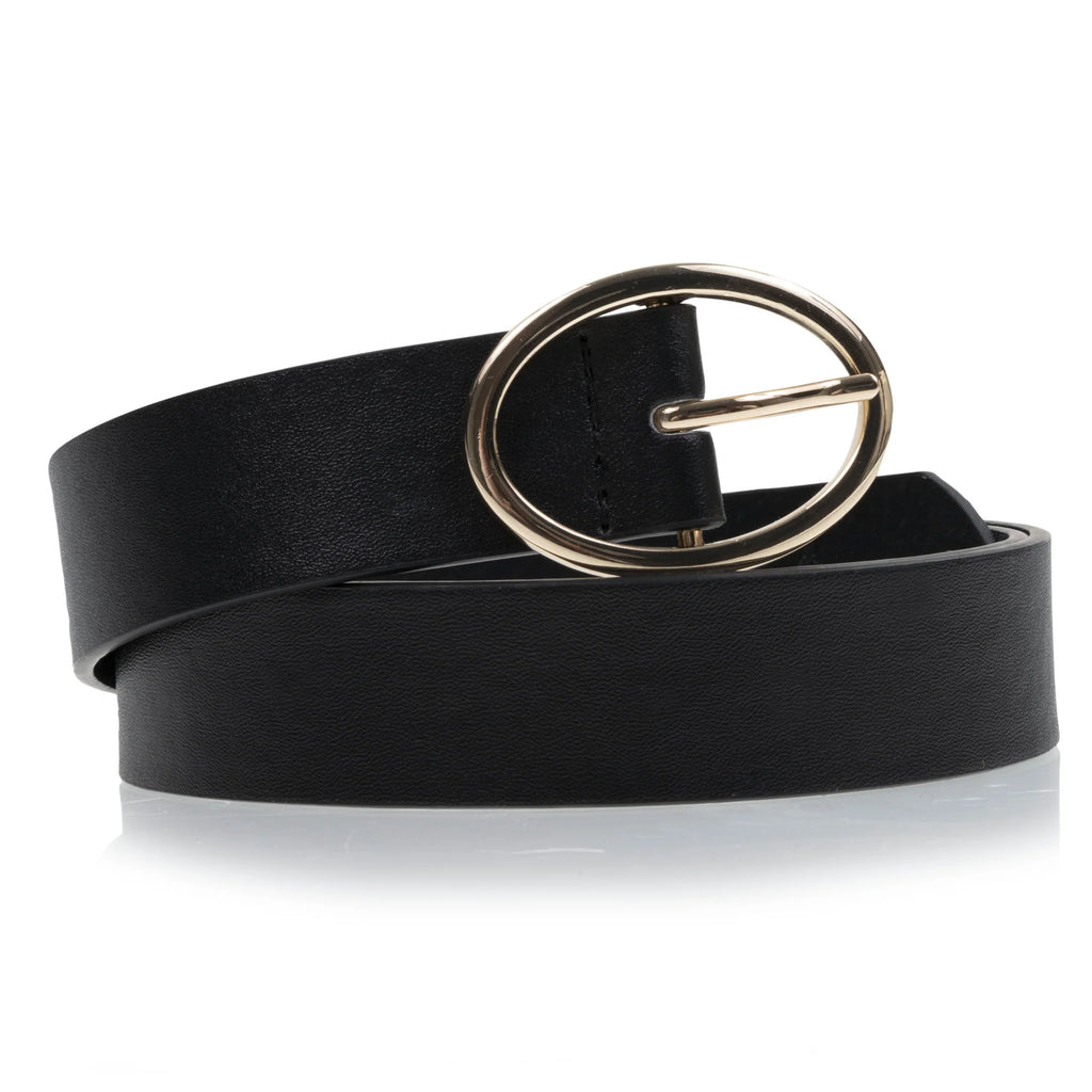 Ceinture Isotoner Femme Noir boucle ovale