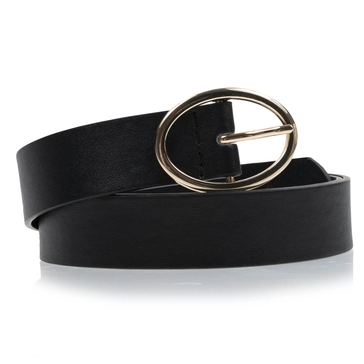 Ceinture Isotoner Femme Noir boucle ovale