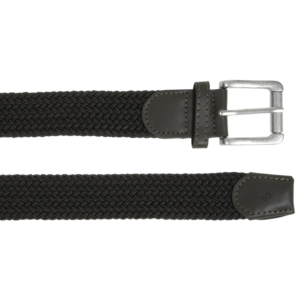 Ceinture Isotoner Homme tissu tressé kaki