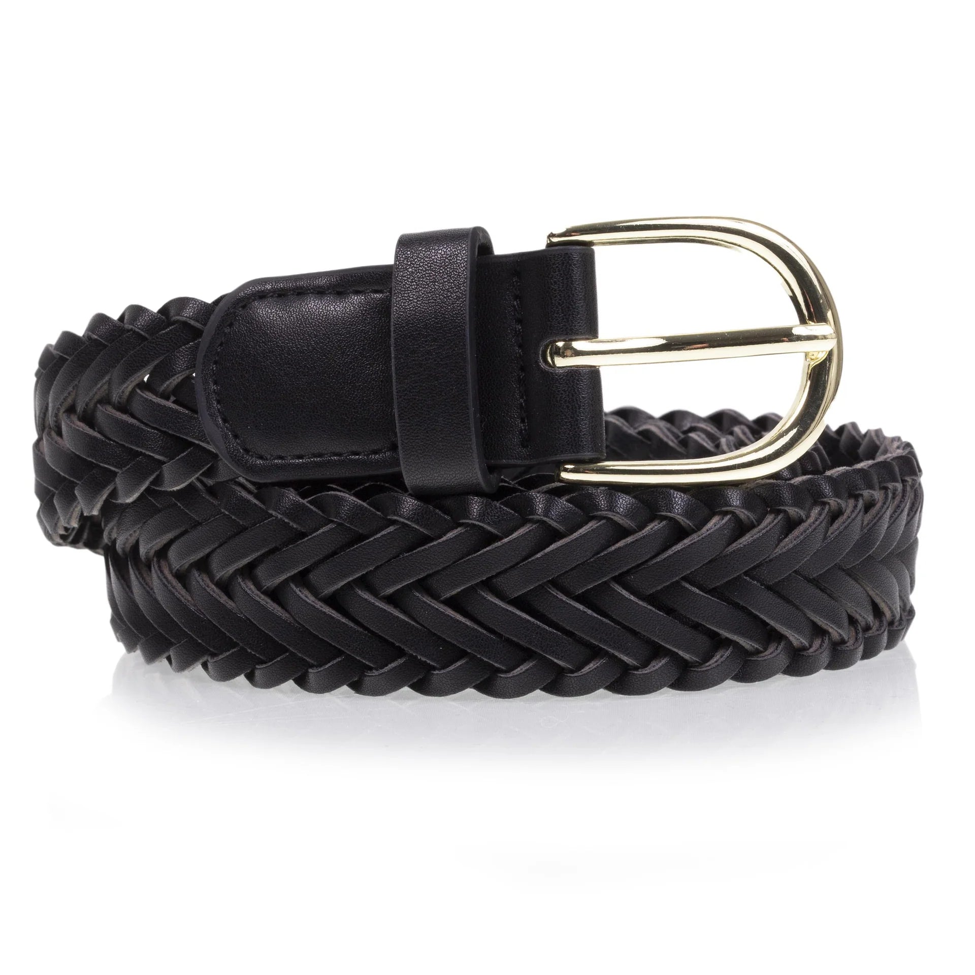 Ceinture Isotoner Femme tressée Noire