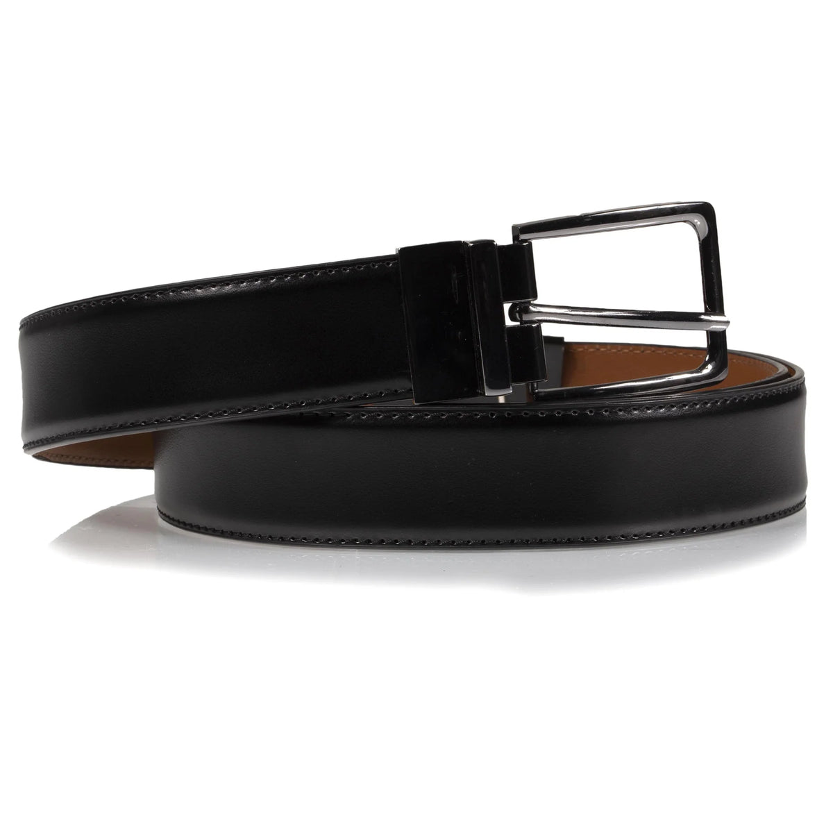 Ceinture Isotoner Homme 2 en 1 Noir/Cognac