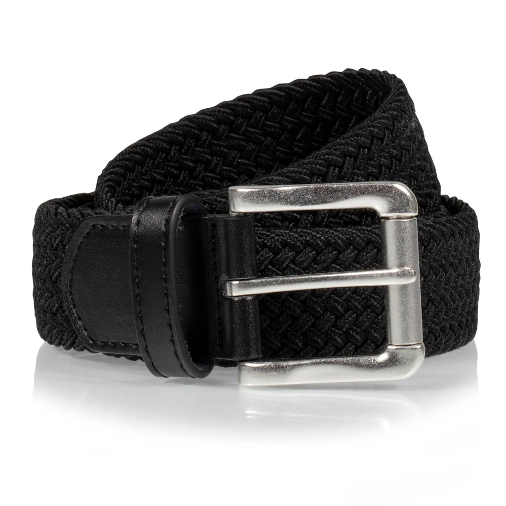 Ceinture Isotoner Homme tissu tressé Noir