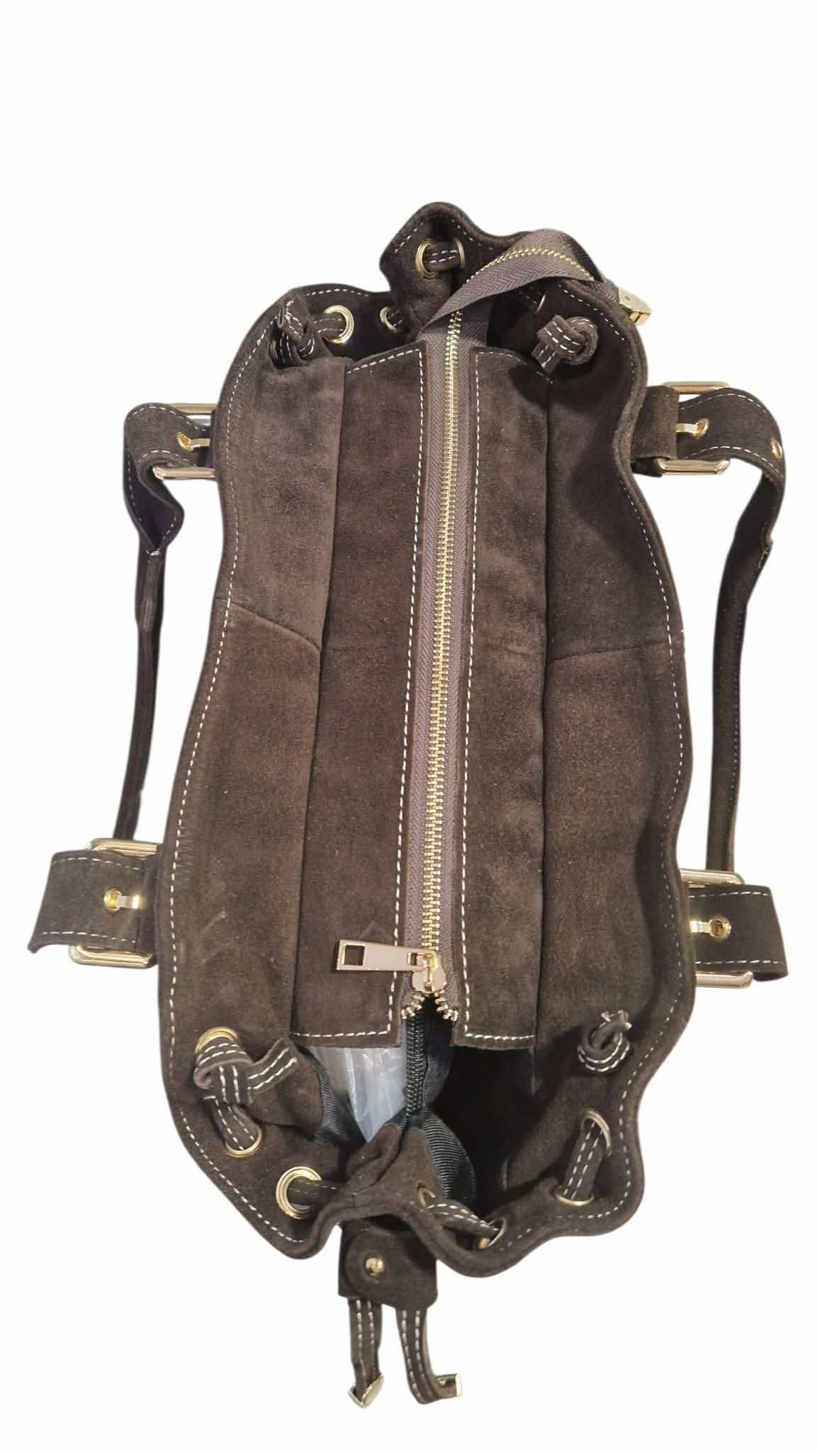 Sac cuir lacet large Chocolat