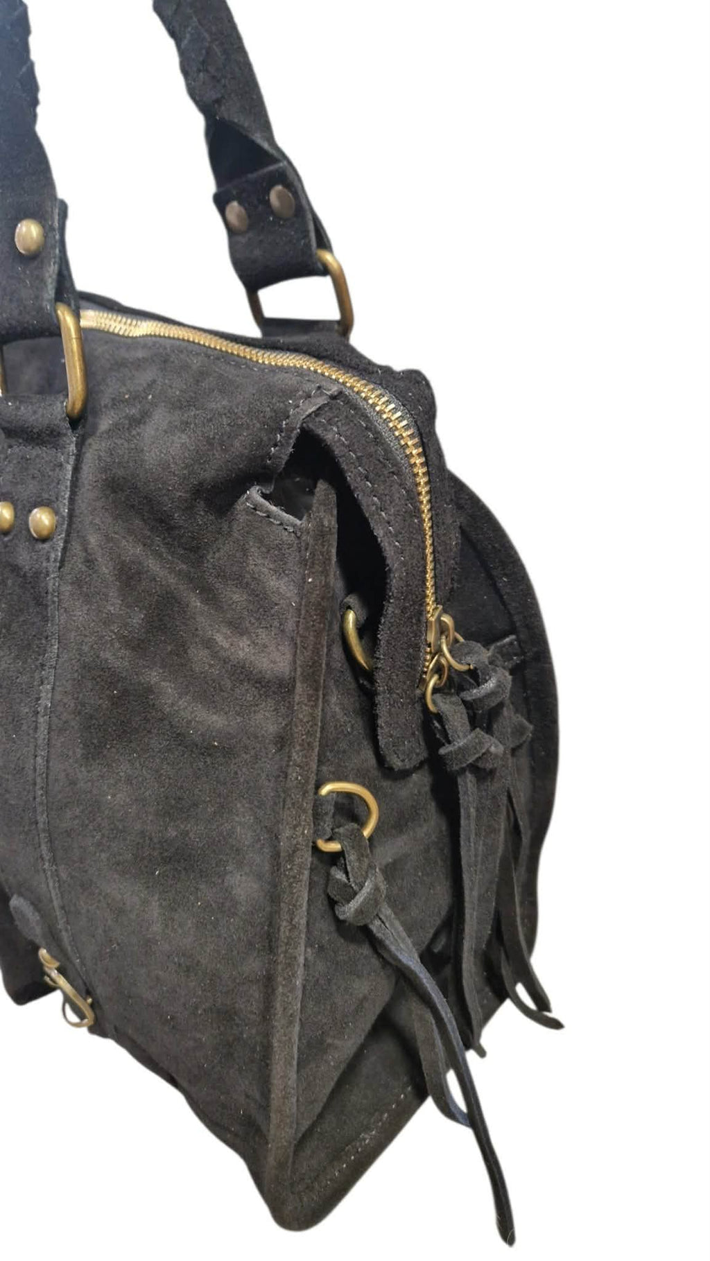 Sac cuir Suède Capucine large Black