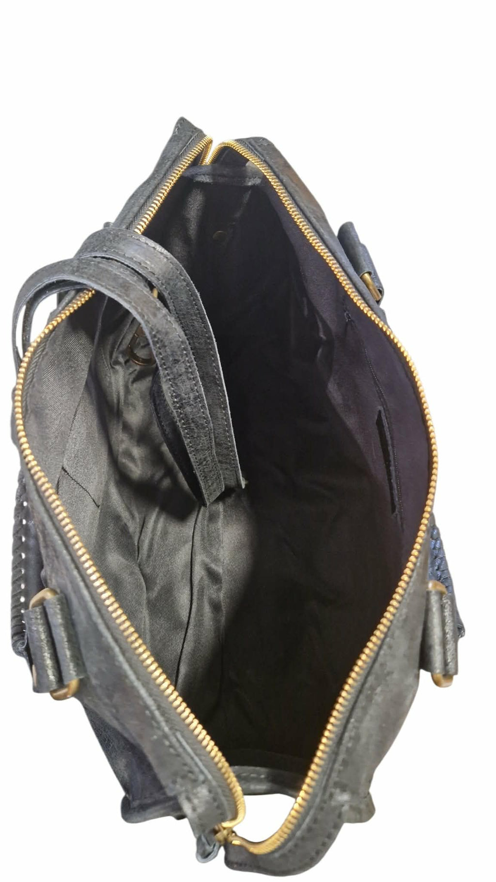Sac cuir Capucine large Black Mat