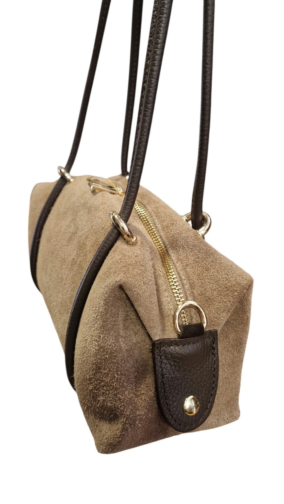 Sac en cuir suède taupe