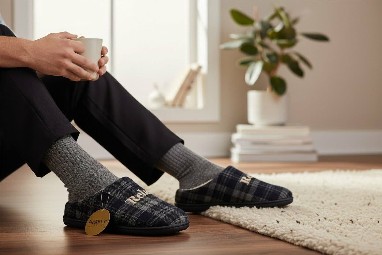 Chaussons mules homme Isotoner Marine