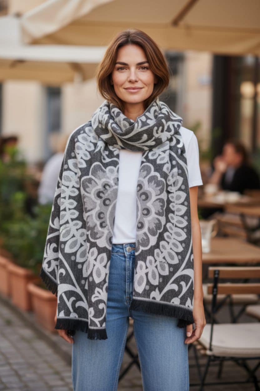 Echarpe De Morteuil Lurex Noir