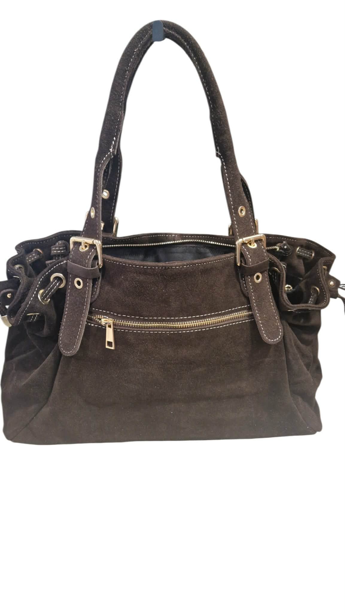 Sac cuir lacet large Chocolat