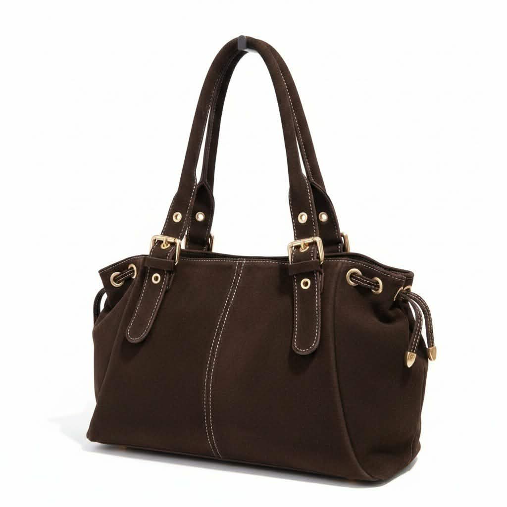 Sac cuir lacet large Chocolat