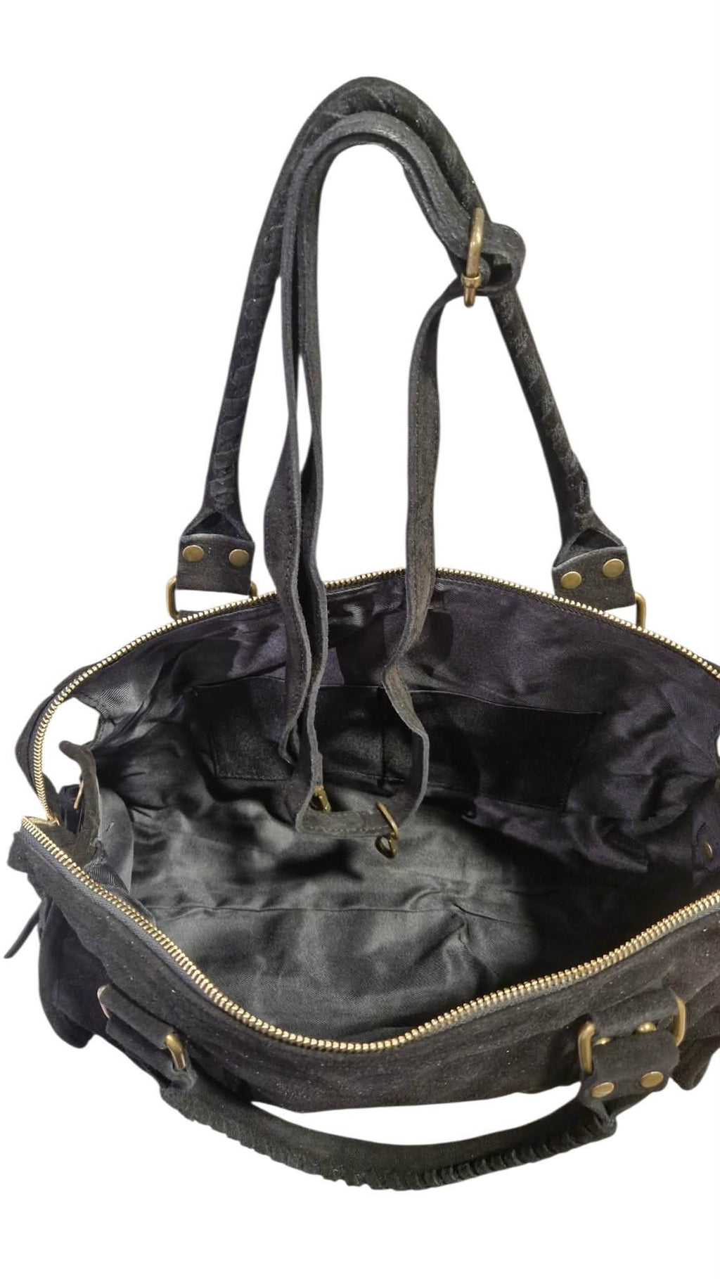 Sac cuir Suède Capucine large Black