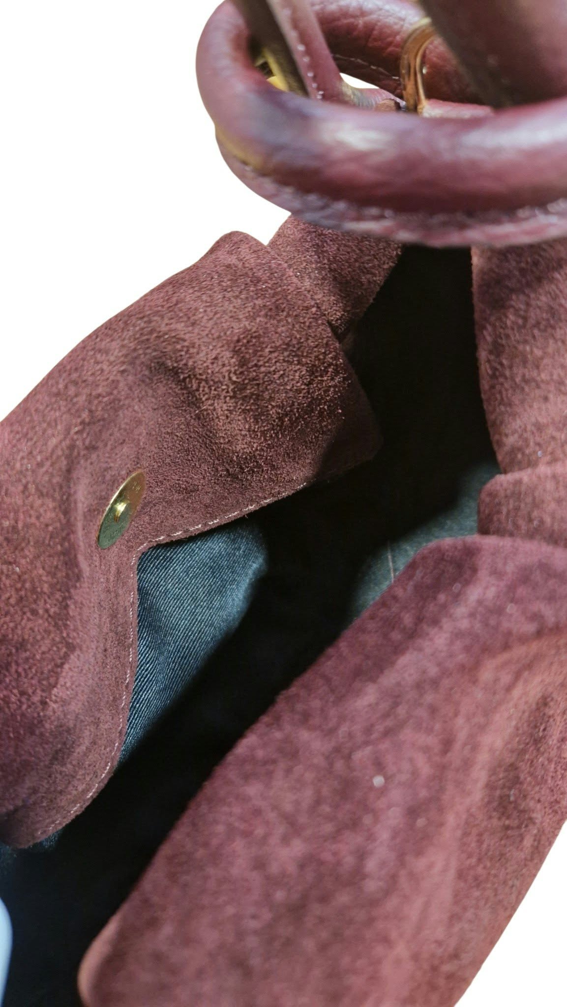 Sac en cuir suède graine noeud bordeaux