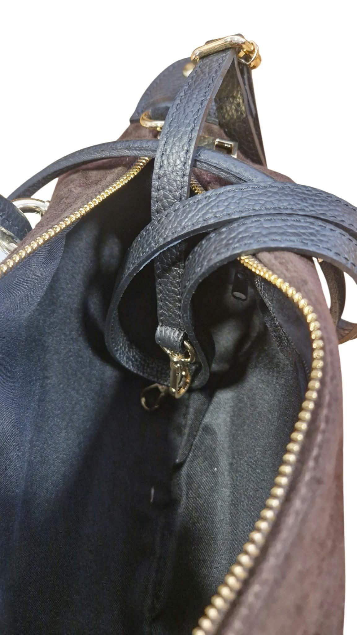 Sac en cuir suède chocolat