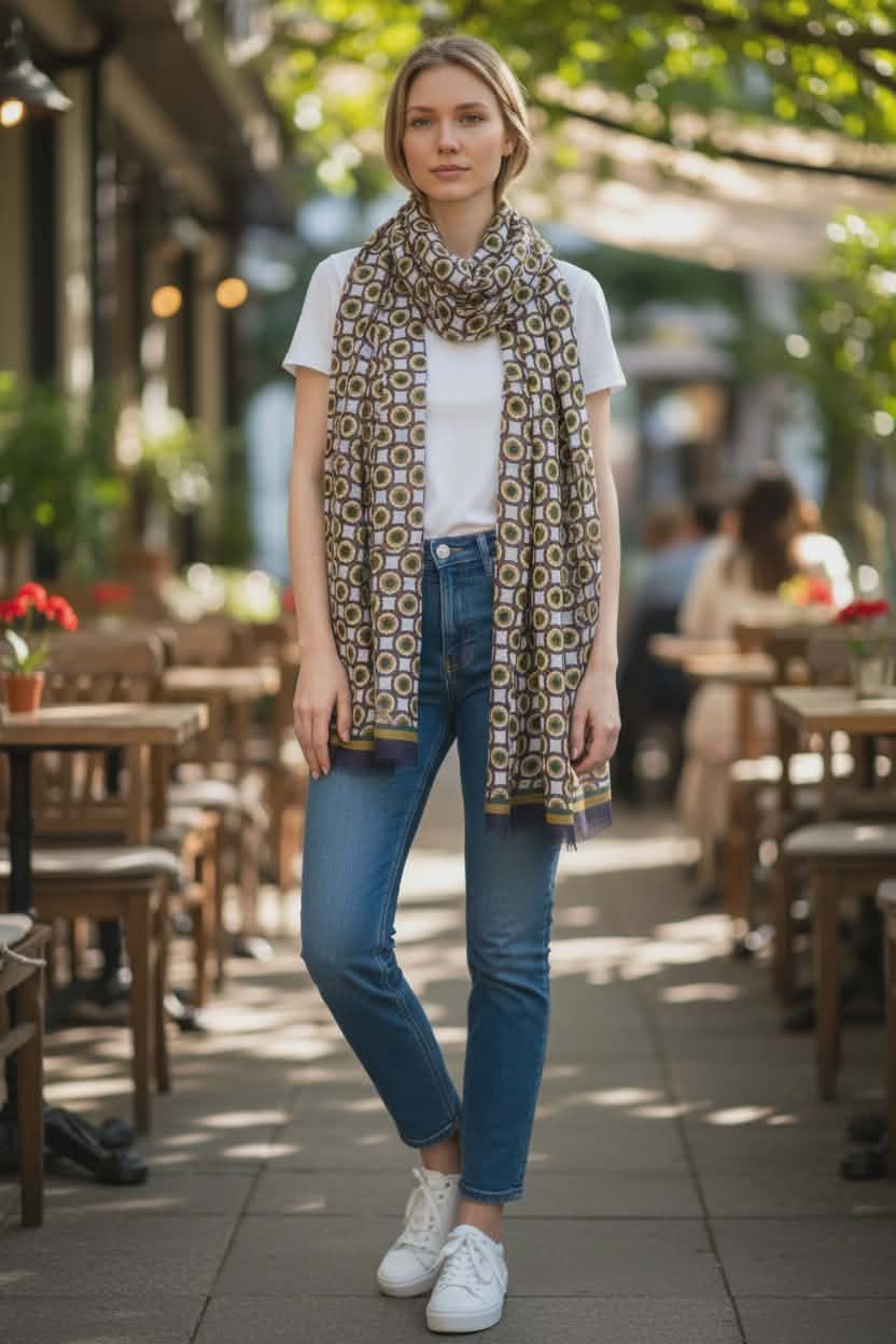 Foulard De Morteuil orange mauve