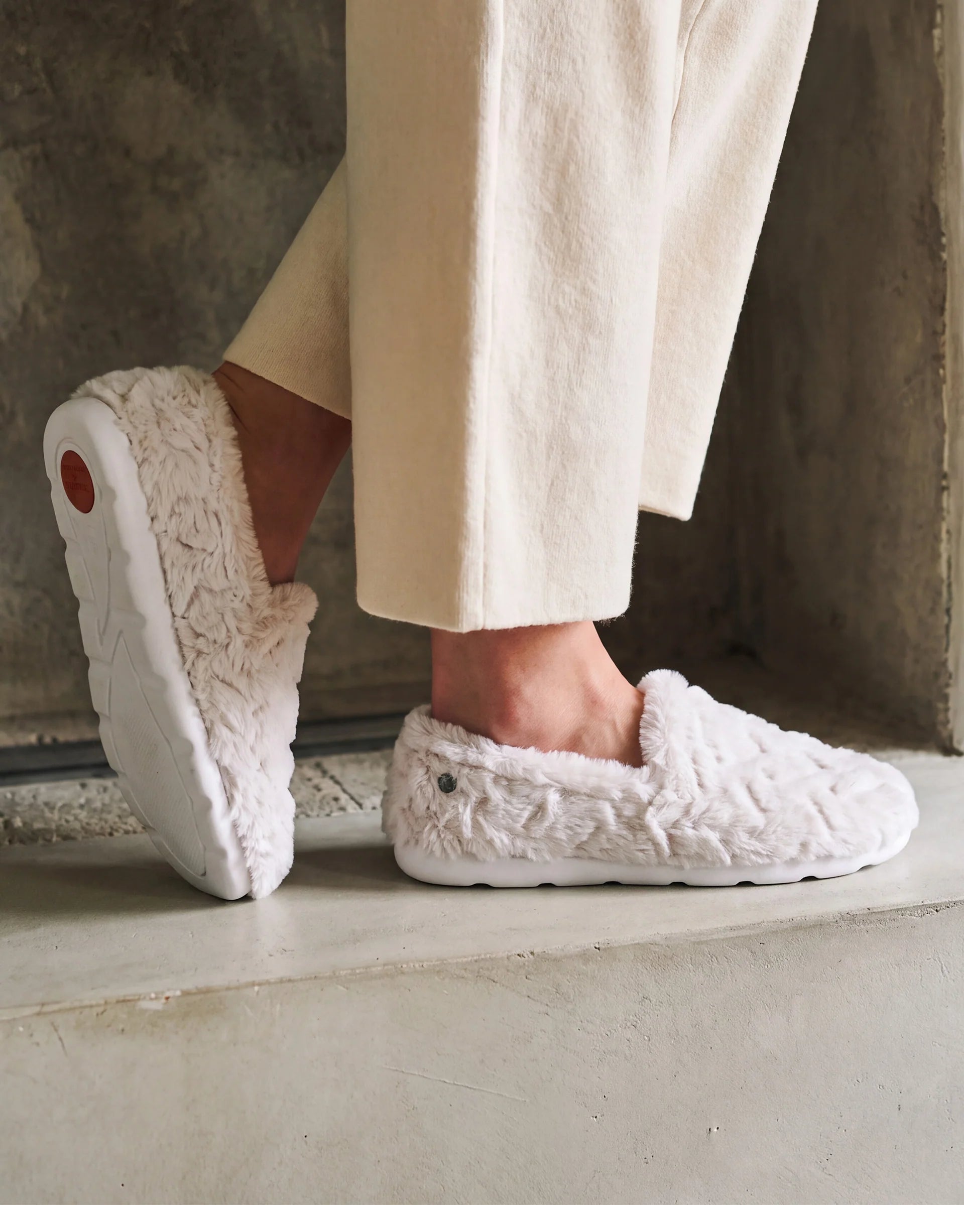 Chaussons Charentaises ISOTONER Femme Ivoire doux