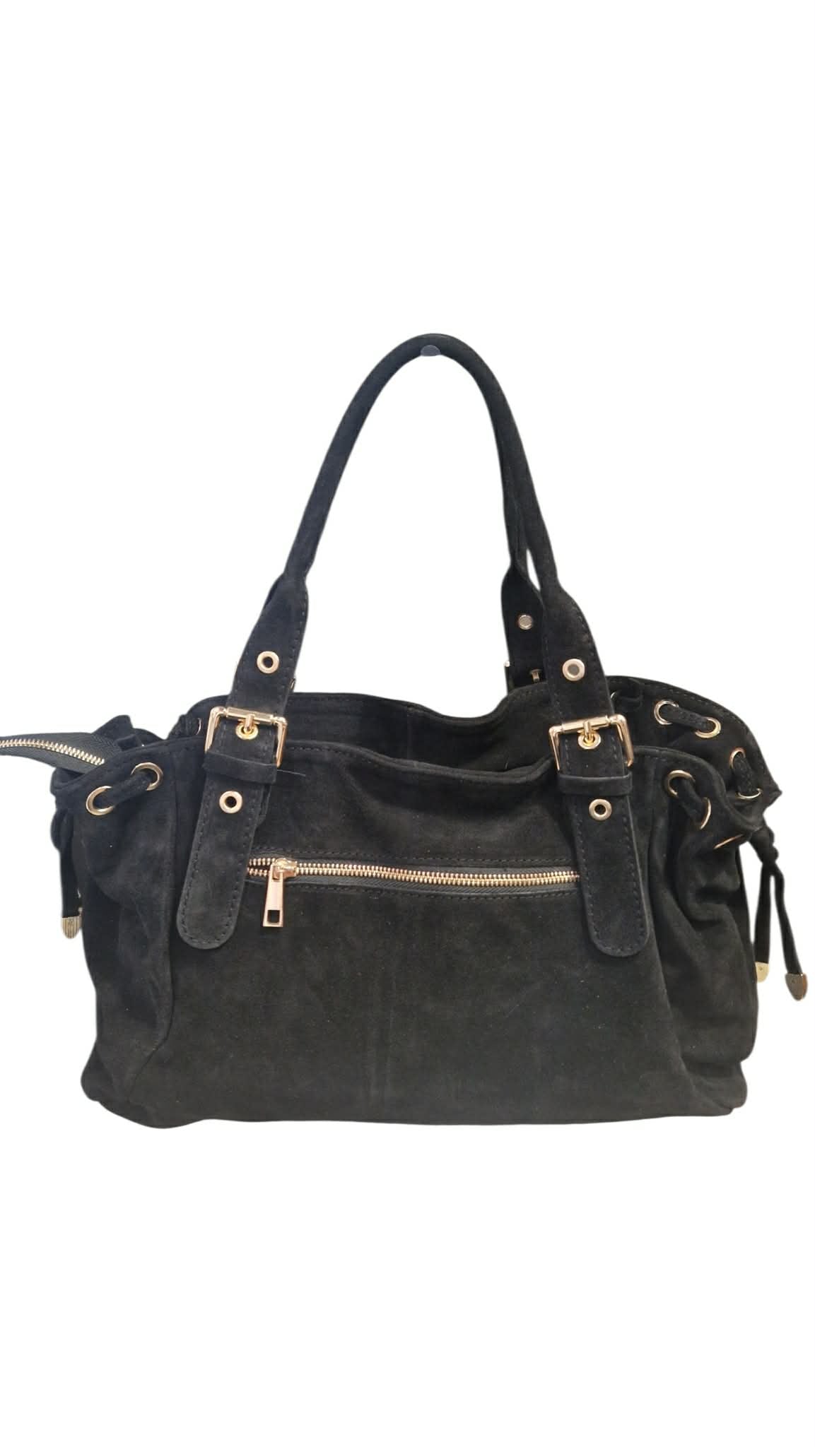 Sac cuir lacet large Balck