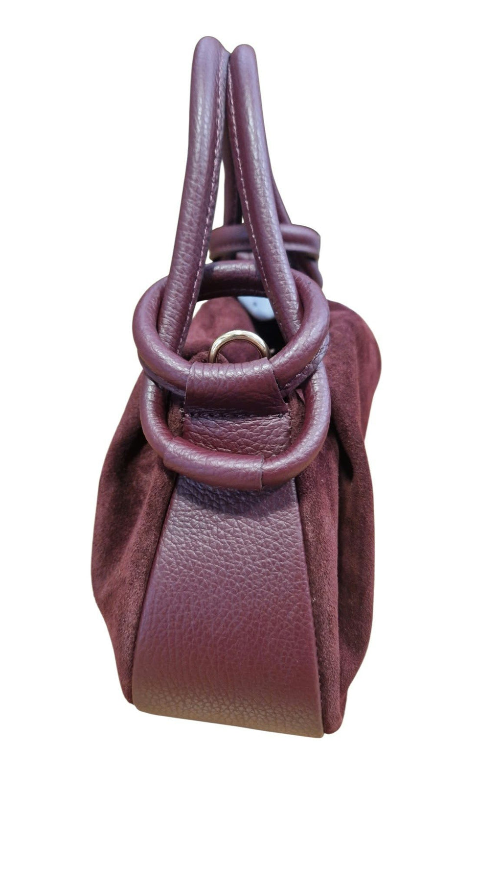 Sac en cuir suède graine noeud bordeaux