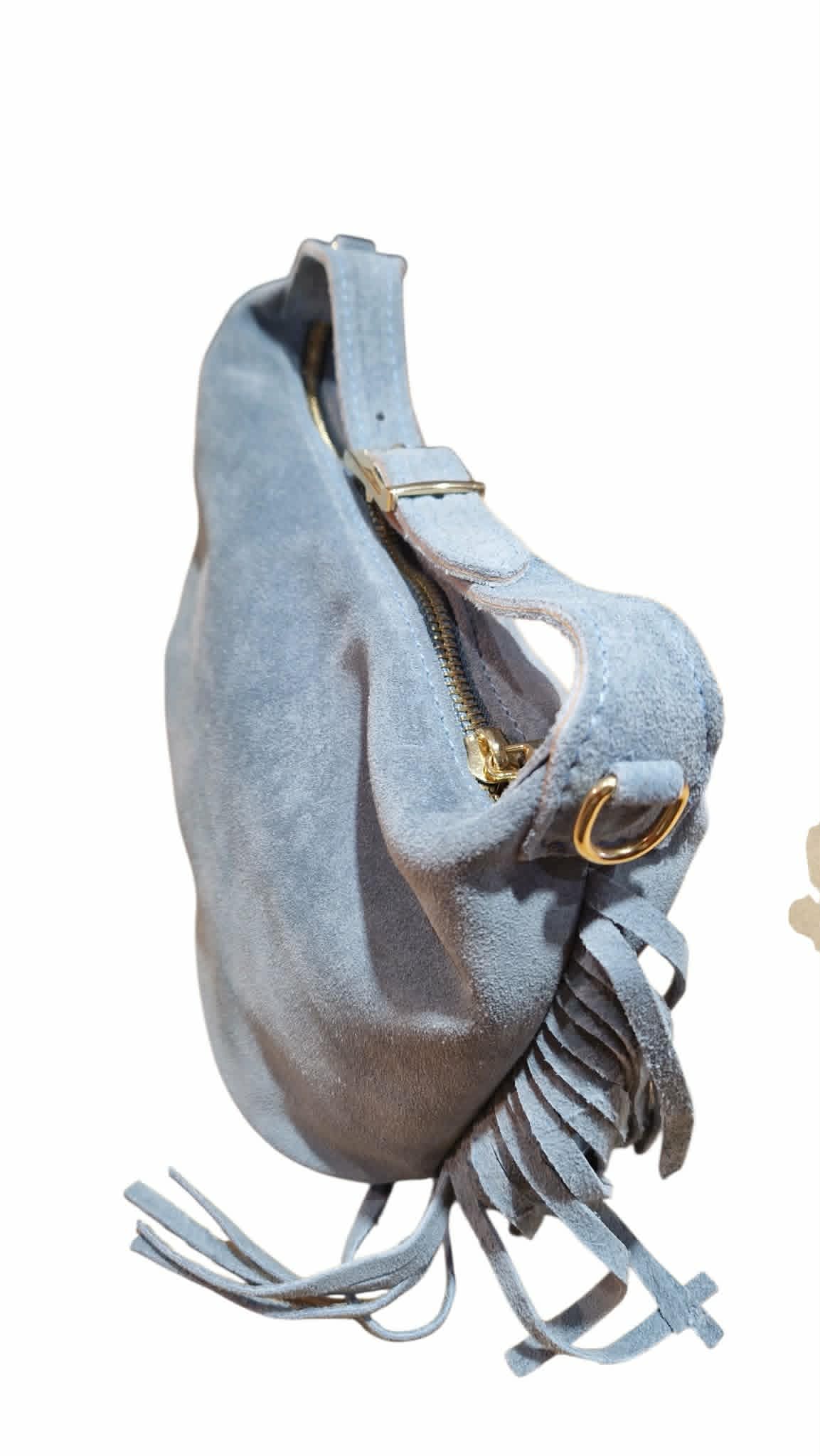 Sac en croute cuir bleu ciel