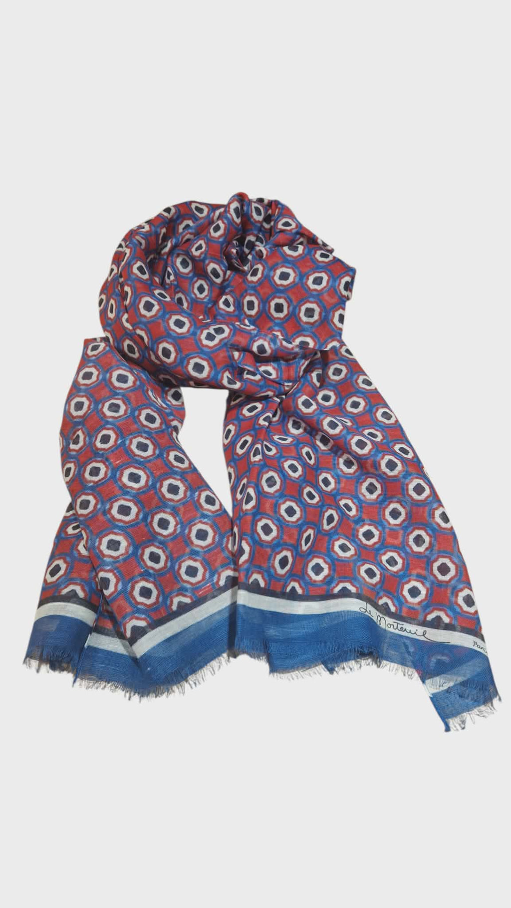Foulard De Morteuil rouge bleu