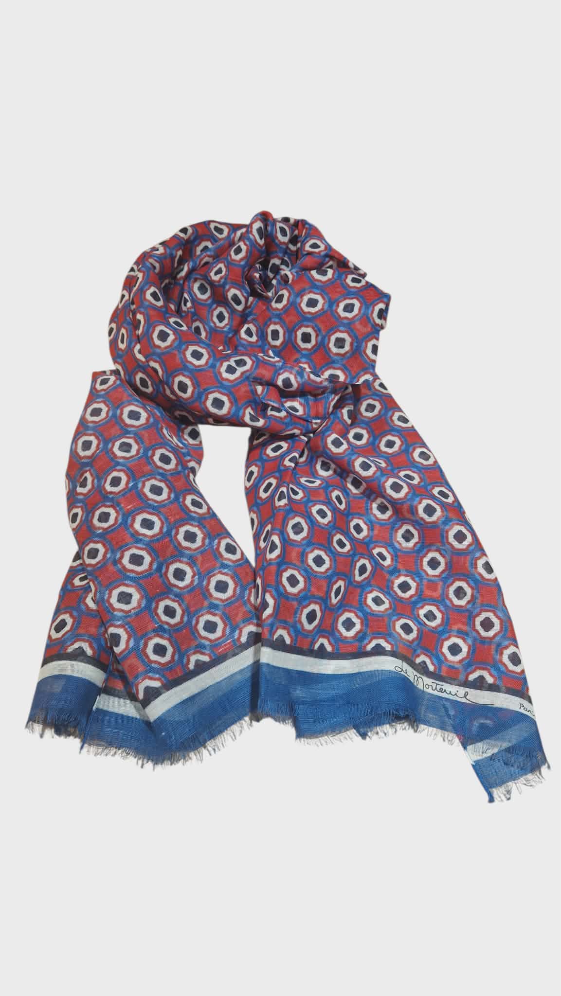 Foulard De Morteuil rouge bleu