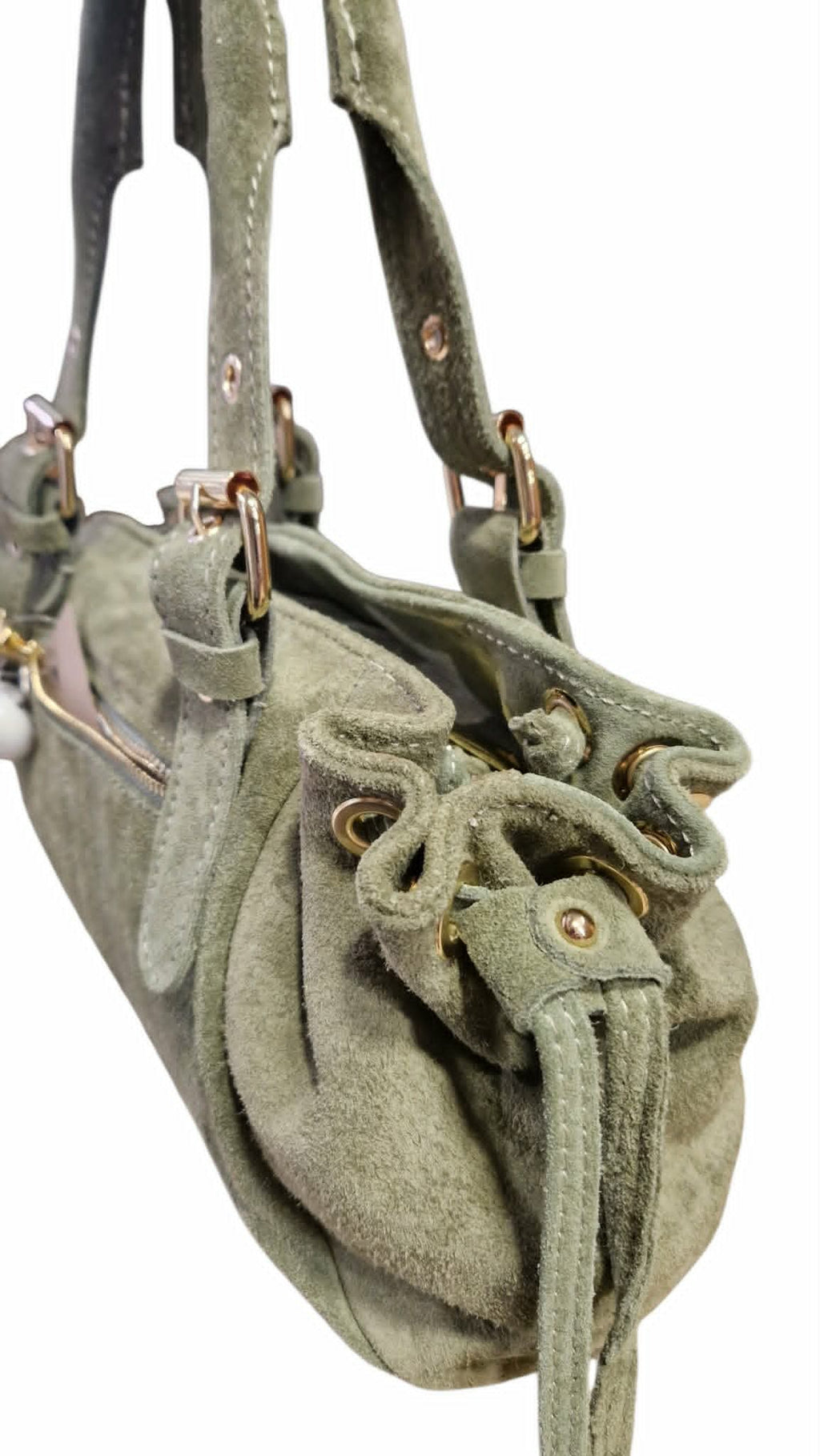 Sac en croute cuir vert