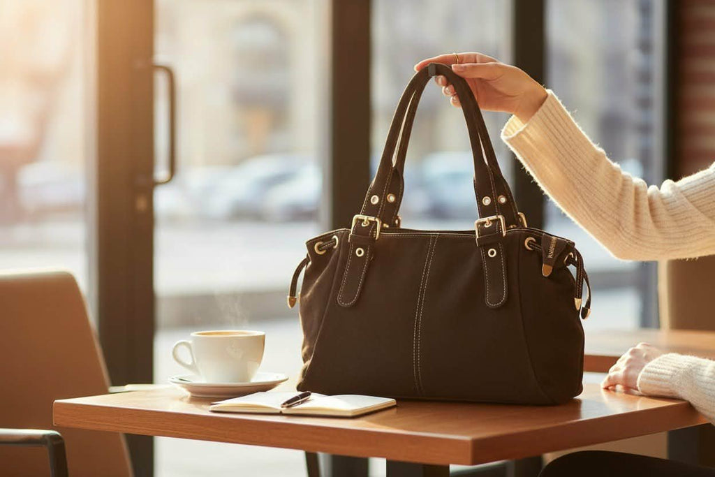 Sac cuir lacet large Chocolat